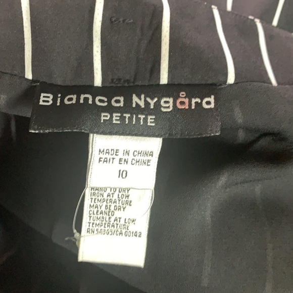 BIANCA Nygard Petite black/white striped dress pants size 10 - Picture 6 of 10